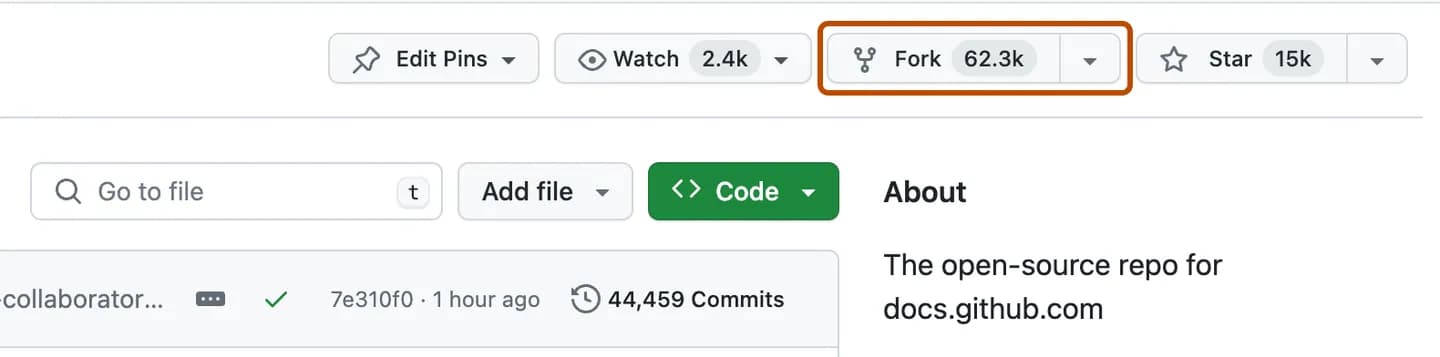 Tombol Fork di GitHub