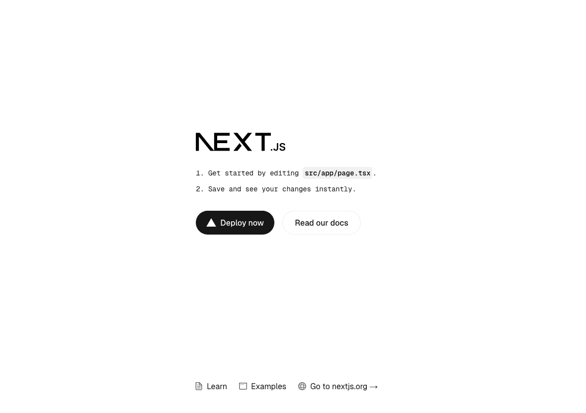 Contoh Halaman Awal Proyek Next.js (App Router)