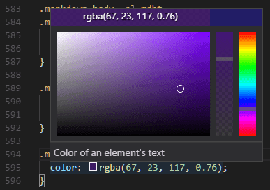 Contoh Color Picker di VS Code