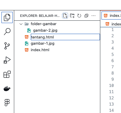 Membuat file baru di VS Code Explorer
